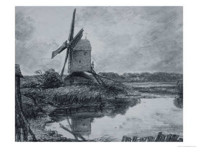 Mill on the Banks of the River Stour Constable Print